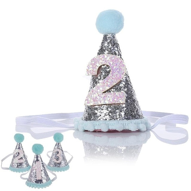 Decorative Shiny Birthday Hat for Dogs Cats