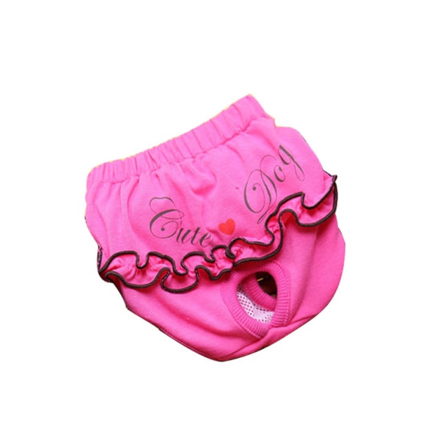 Washable Dog Sanitary Shorts (Cute Ruffles)