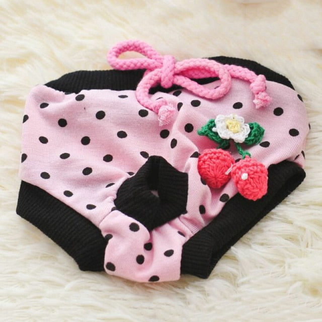 Washable Dog Sanitary Shorts (Cute Ruffles)