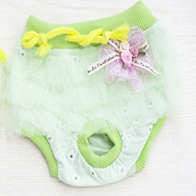 Washable Dog Sanitary Shorts (Cute Ruffles)