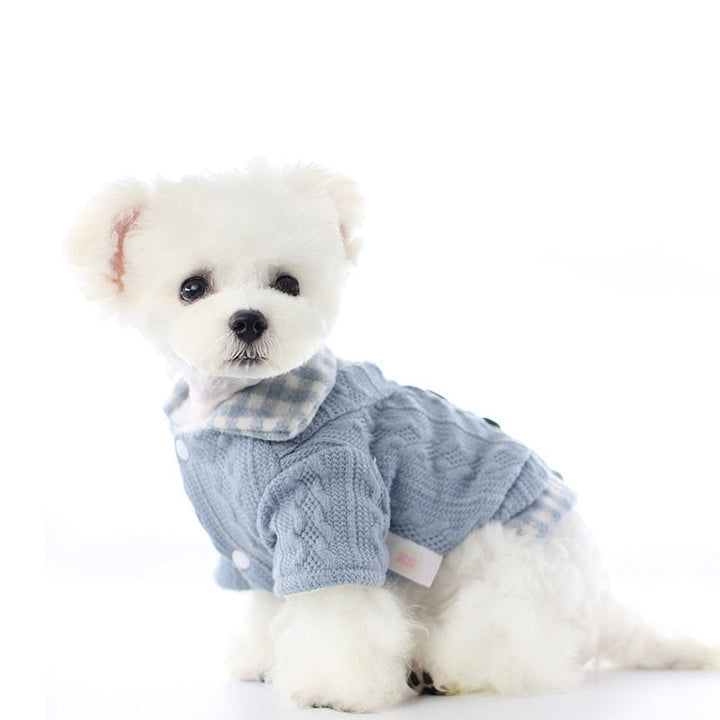 Woolen Plaid Dog Sweater