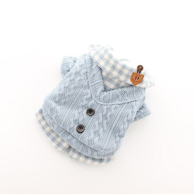 Woolen Plaid Dog Sweater