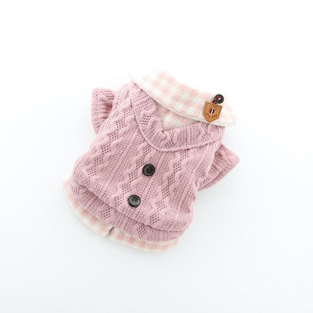 Woolen Plaid Dog Sweater